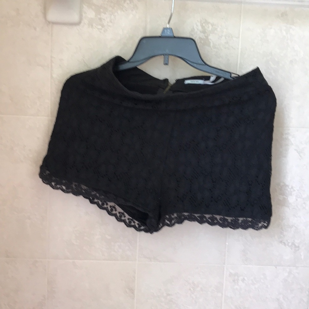 Black lace shorts